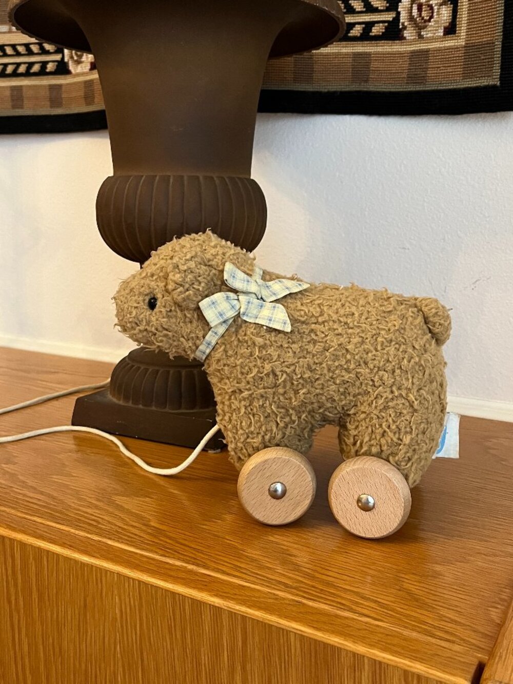 Vintage Eden plush dog pull toy